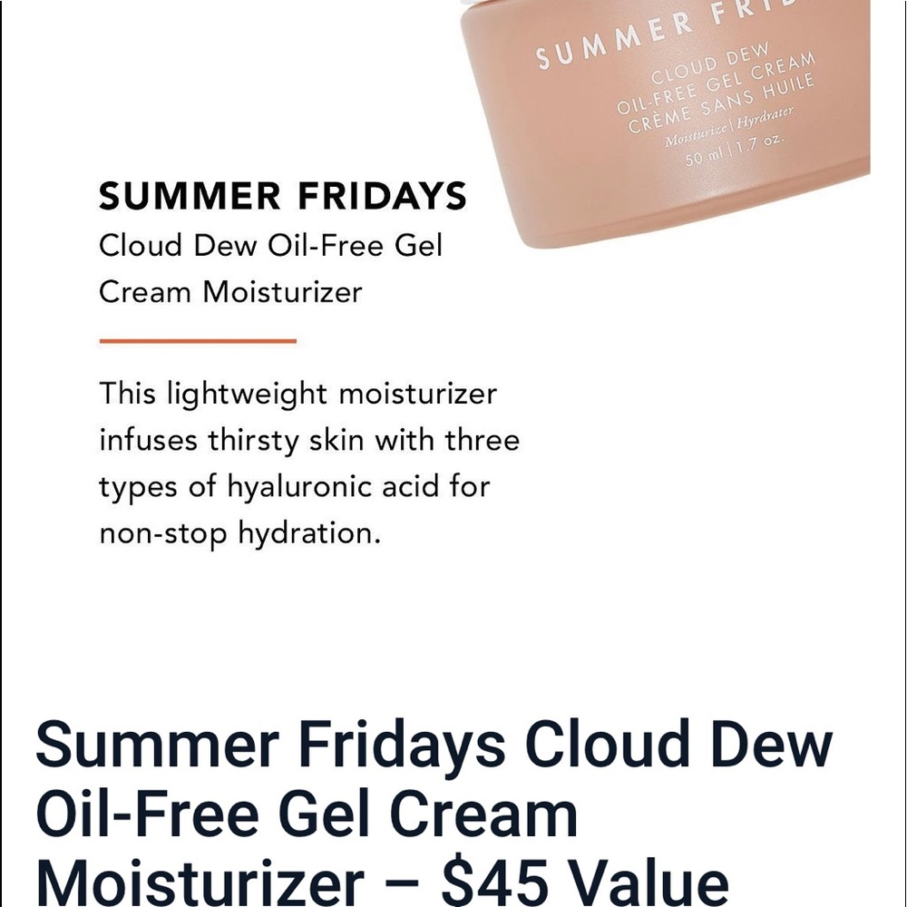 Summer Friday gel moisturizer